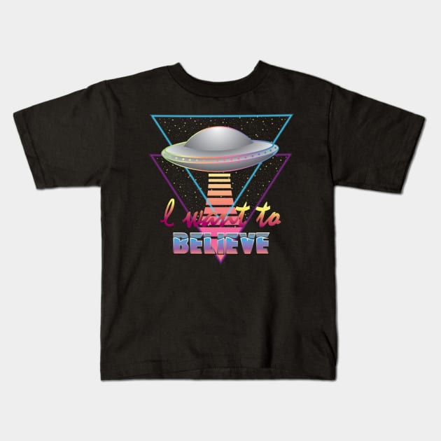 I Want to Believe Kids T-Shirt by Desdymona